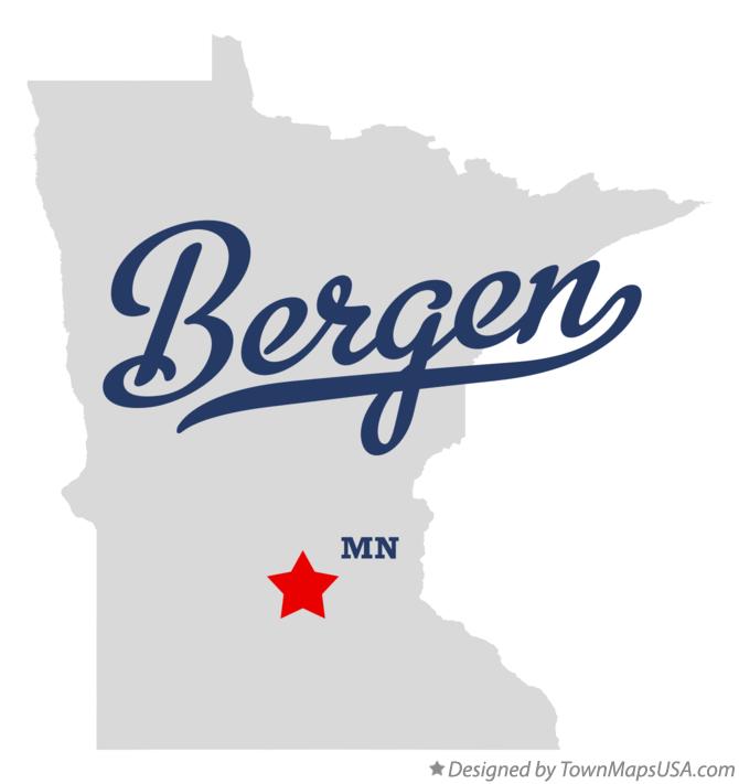 Map of Bergen Minnesota MN