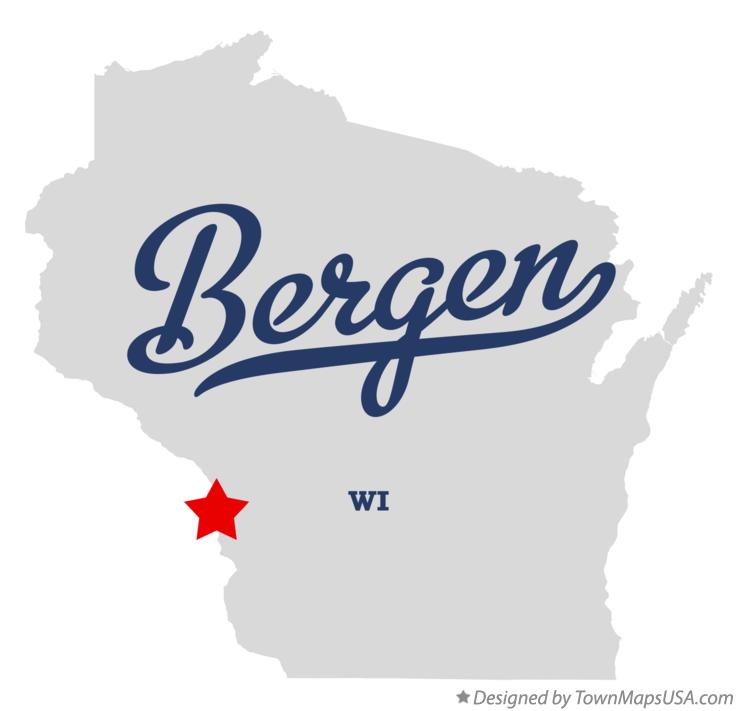 Map of Bergen Wisconsin WI