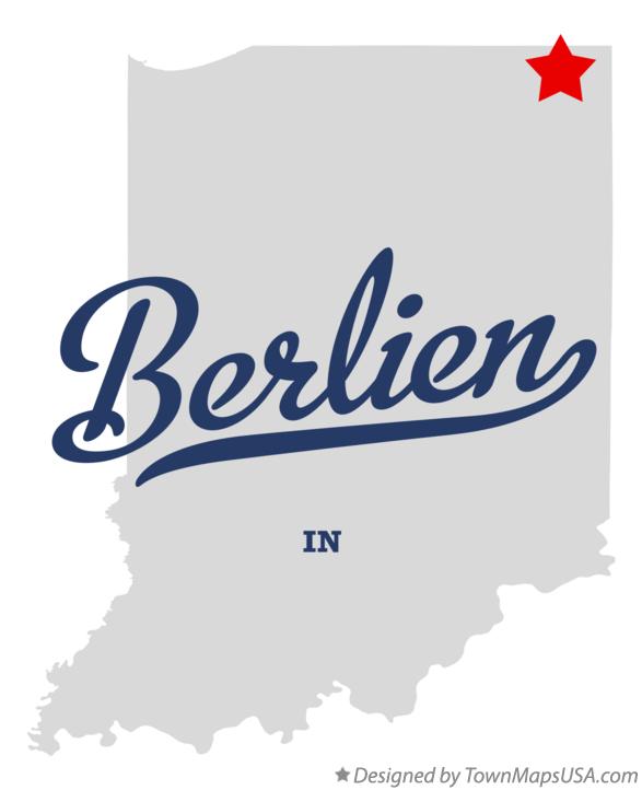 Map of Berlien Indiana IN