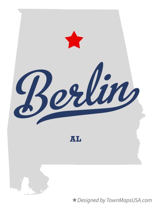 Map of Berlin Alabama AL