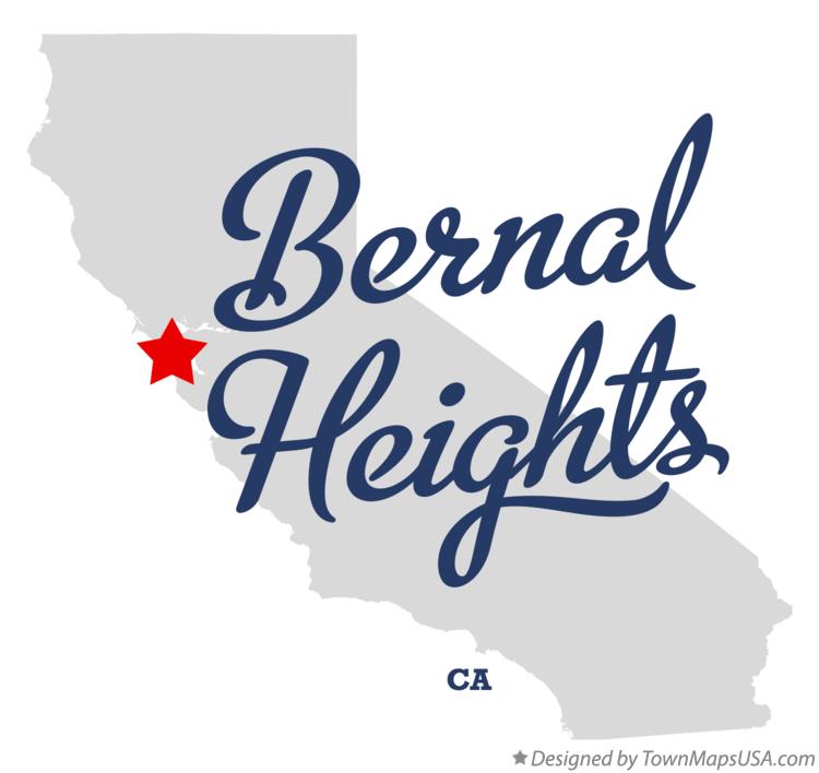 Map of Bernal Heights California CA