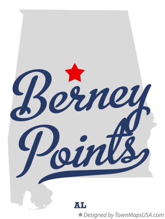 Map of Berney Points Alabama AL