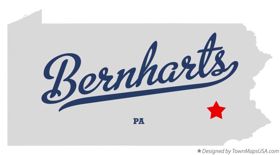 Map of Bernharts Pennsylvania PA