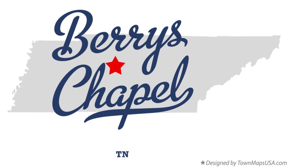 Map of Berrys Chapel Tennessee TN