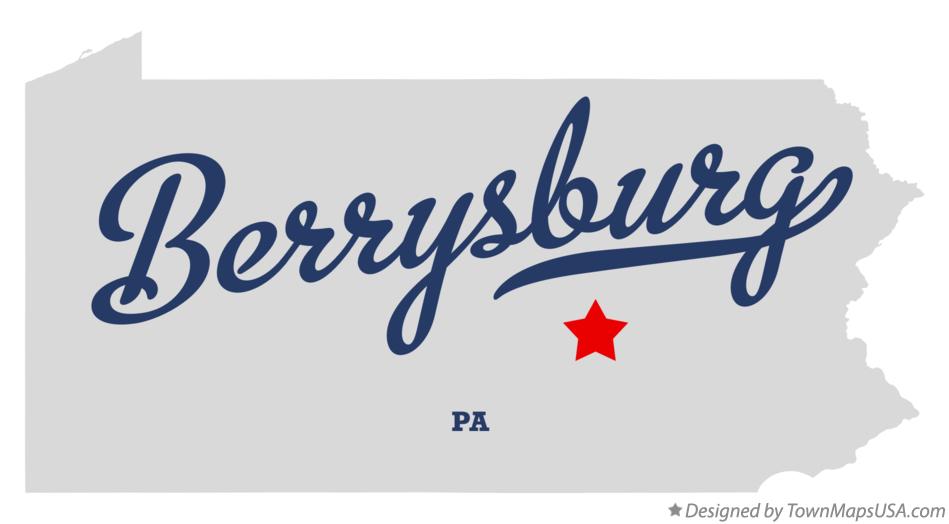 Map of Berrysburg Pennsylvania PA