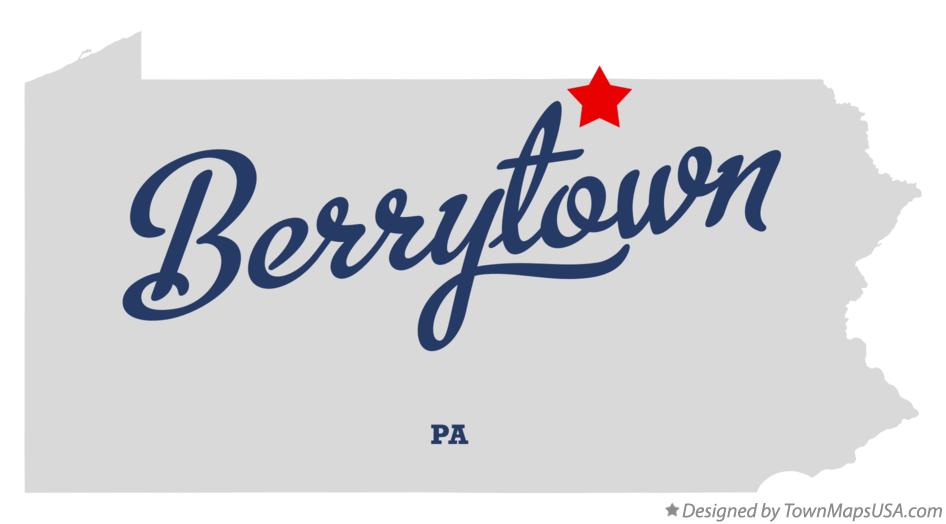 Map of Berrytown Pennsylvania PA