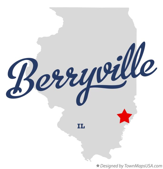 Map of Berryville Illinois IL