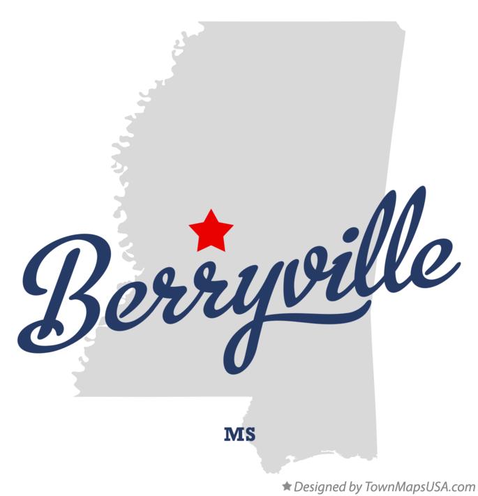 Map of Berryville Mississippi MS