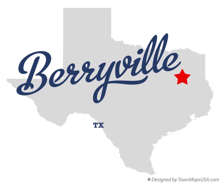 Map of Berryville Texas TX
