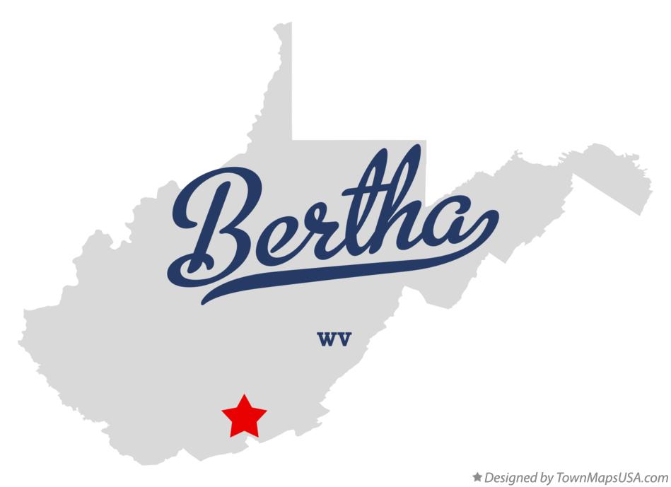 Map of Bertha West Virginia WV