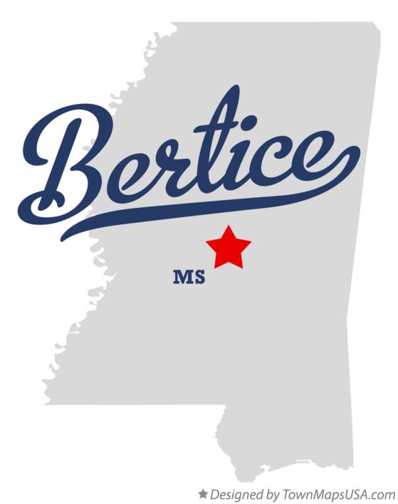 Map of Bertice Mississippi MS