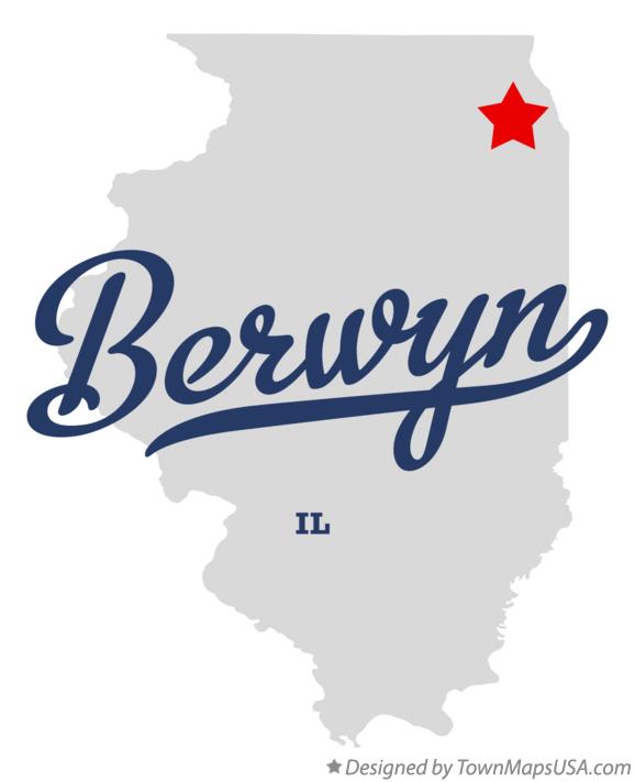 Map of Berwyn Illinois IL