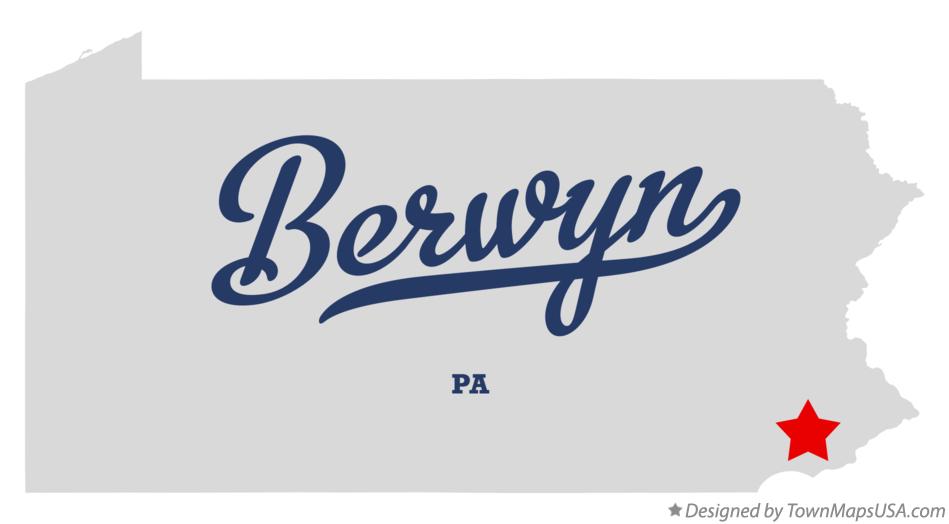 Map of Berwyn Pennsylvania PA