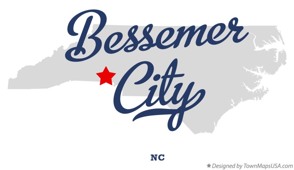 Map of Bessemer City North Carolina NC