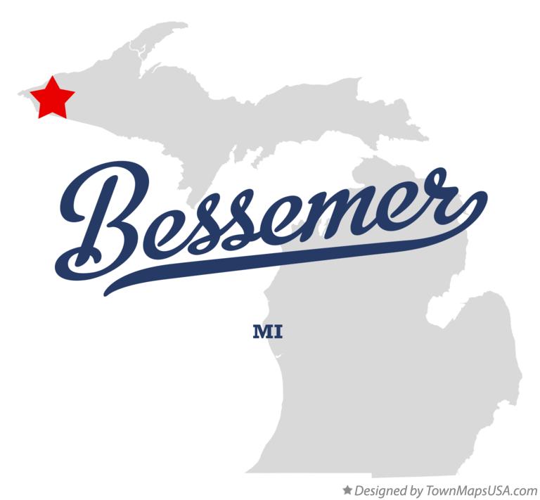 Map of Bessemer Michigan MI