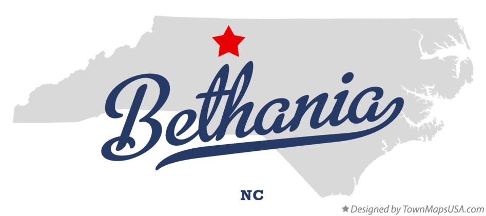 Map of Bethania North Carolina NC
