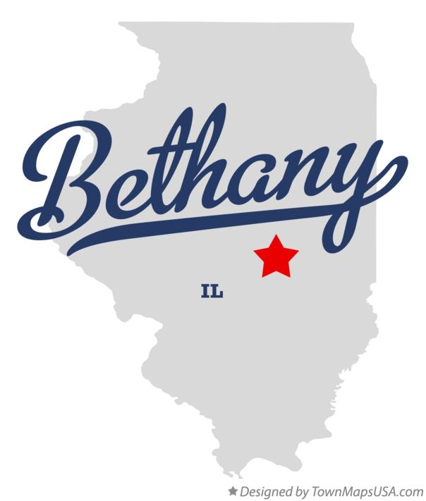 Map of Bethany Illinois IL