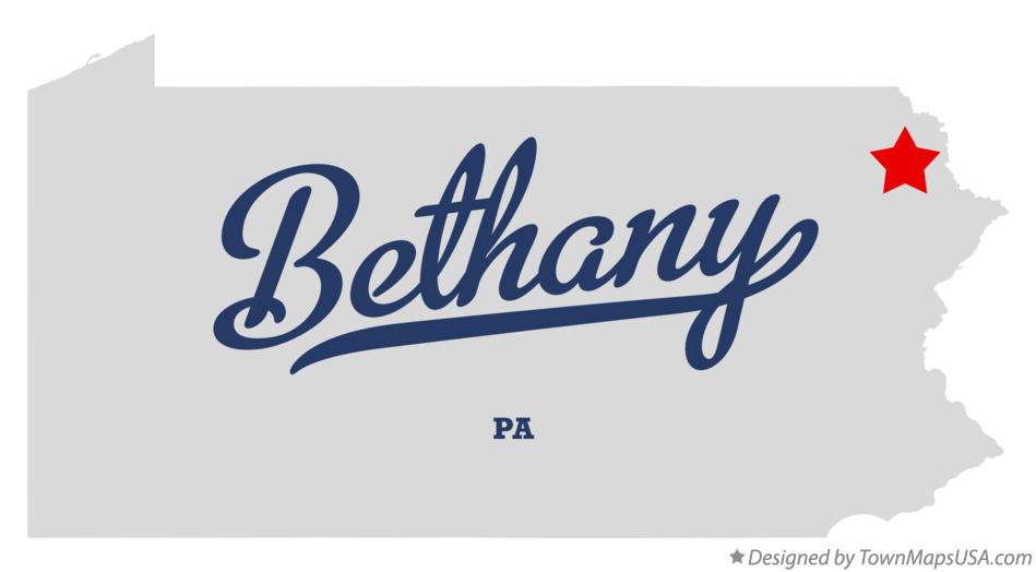 Map of Bethany Pennsylvania PA