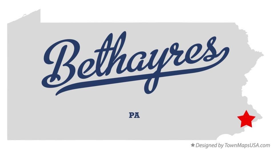 Map of Bethayres Pennsylvania PA