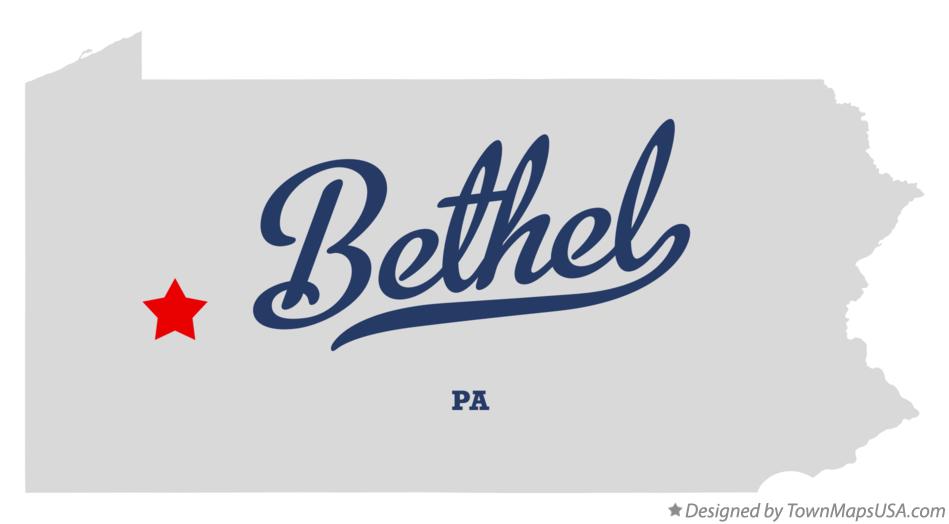 Map of Bethel Pennsylvania PA