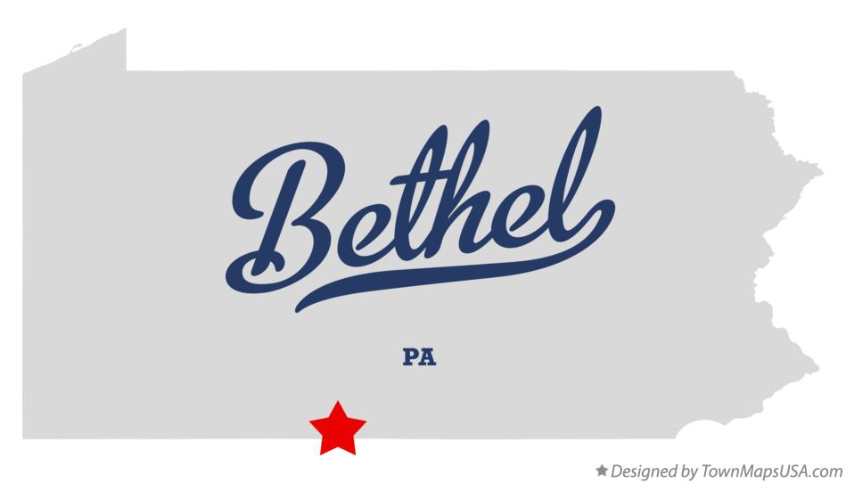 Map of Bethel Pennsylvania PA