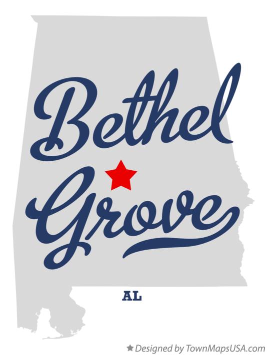 Map of Bethel Grove, AL, Alabama