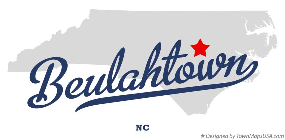 Map of Beulahtown North Carolina NC