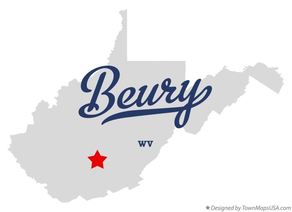 Map of Beury West Virginia WV