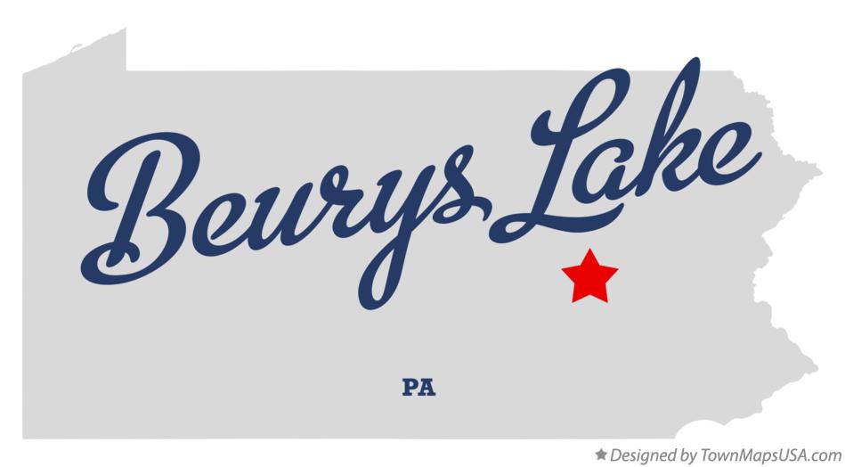 Map of Beurys Lake Pennsylvania PA
