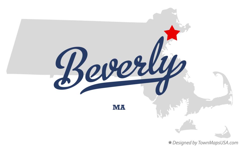 Map of Beverly Massachusetts MA
