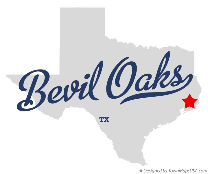 Map of Bevil Oaks Texas TX