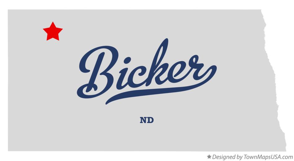Map of Bicker North Dakota ND
