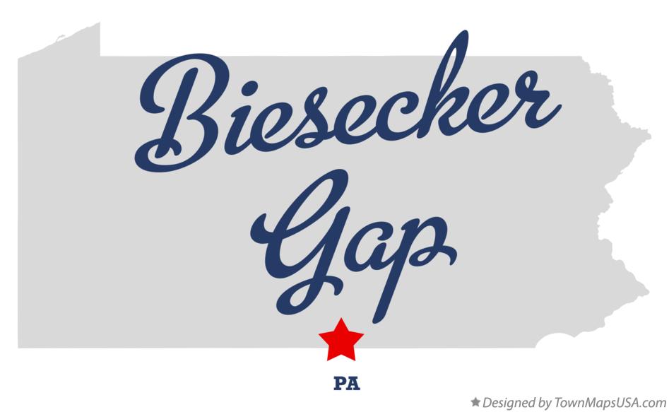 Map of Biesecker Gap Pennsylvania PA