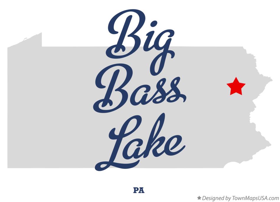 Map of Big Bass Lake Pennsylvania PA