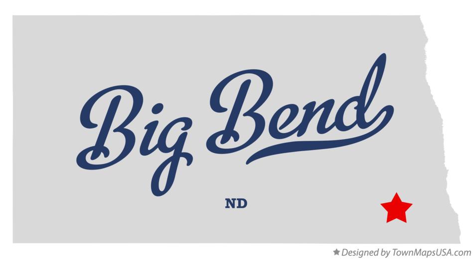 Map of Big Bend North Dakota ND
