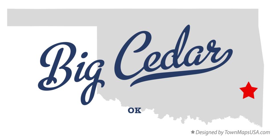 Map of Big Cedar Oklahoma OK