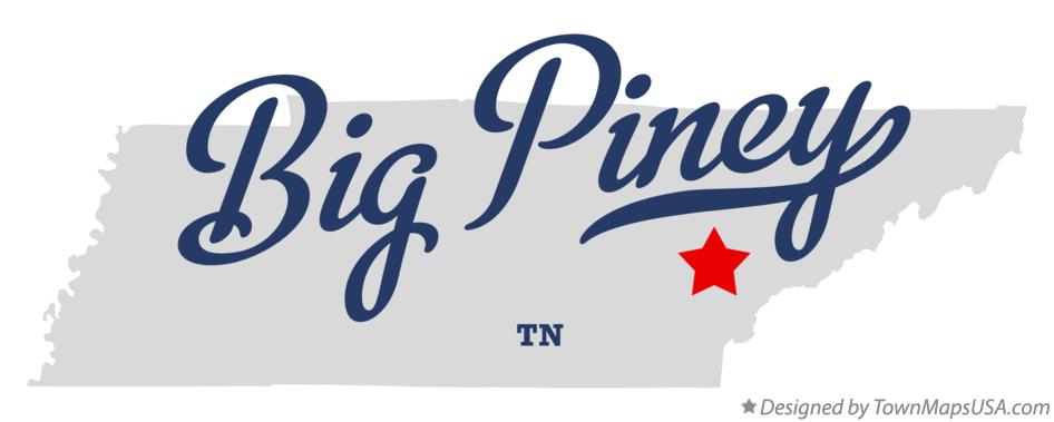Map of Big Piney Tennessee TN