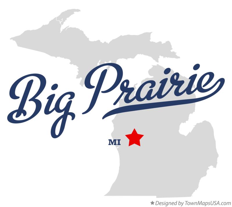 Map of Big Prairie Michigan MI