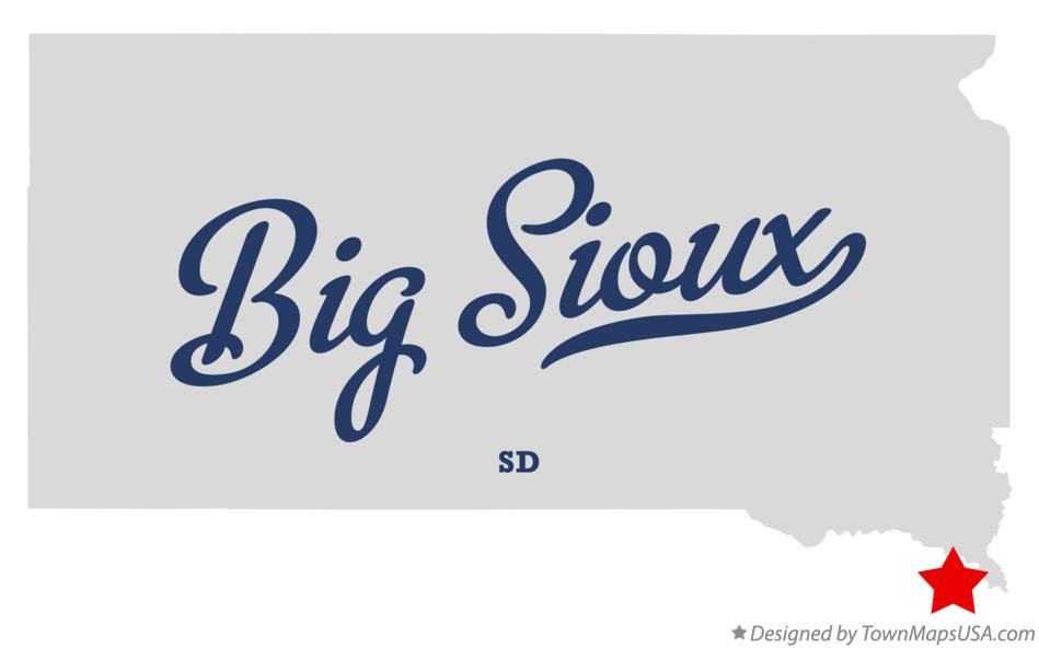 Map of Big Sioux South Dakota SD