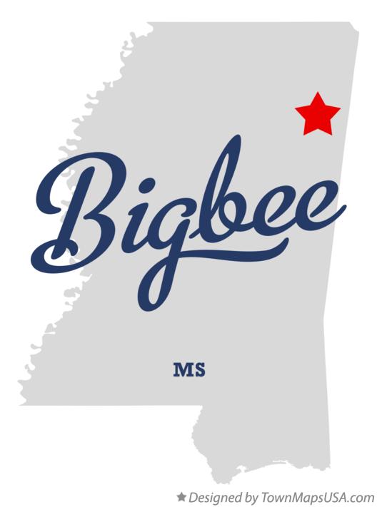 Map of Bigbee Mississippi MS