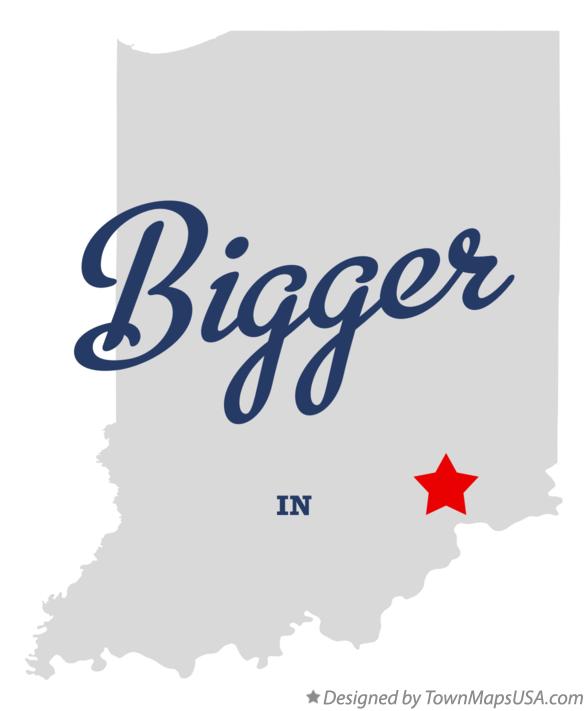 Map of Bigger Indiana IN