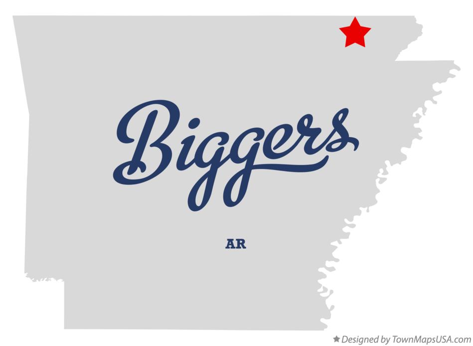 Map of Biggers Arkansas AR