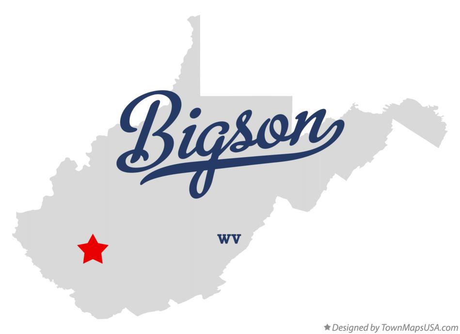 Map of Bigson West Virginia WV