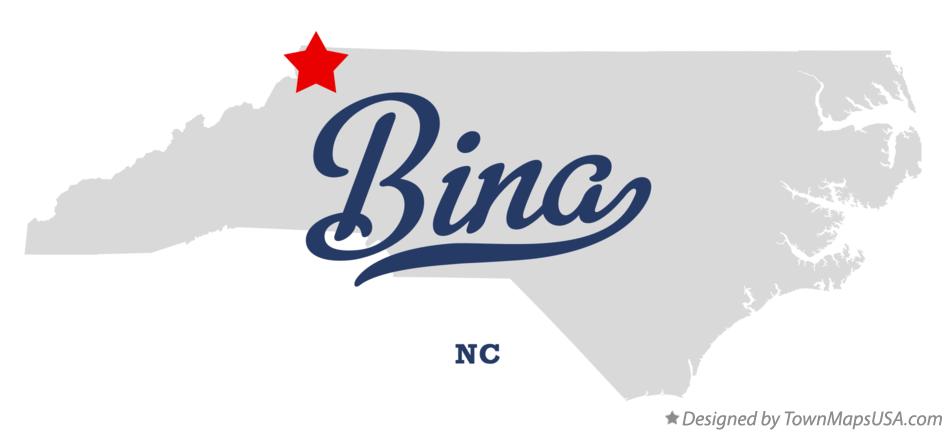 Map of Bina North Carolina NC