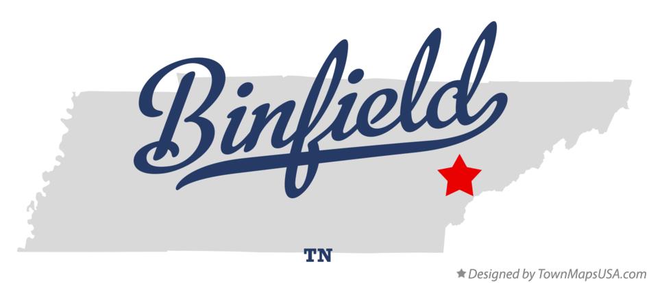 Map of Binfield Tennessee TN