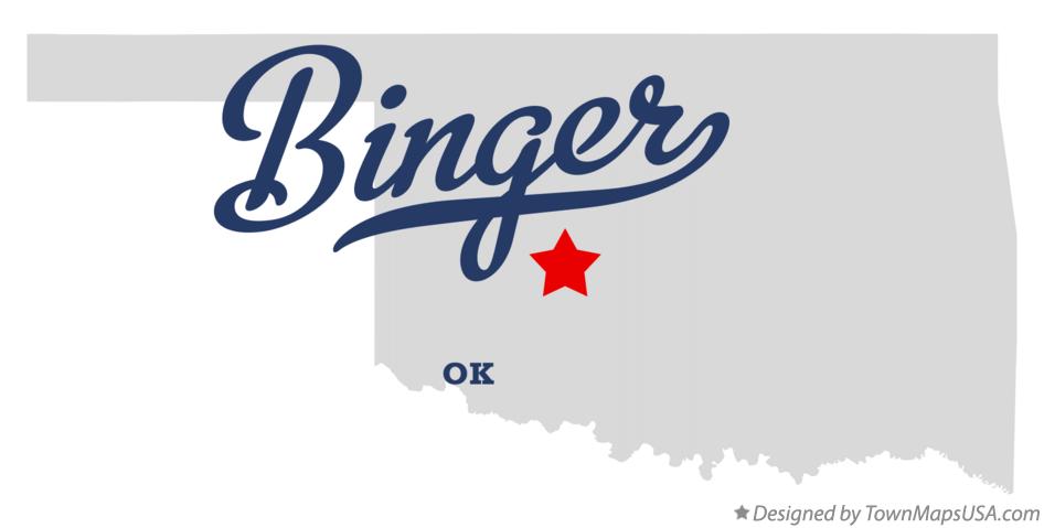 Map of Binger Oklahoma OK