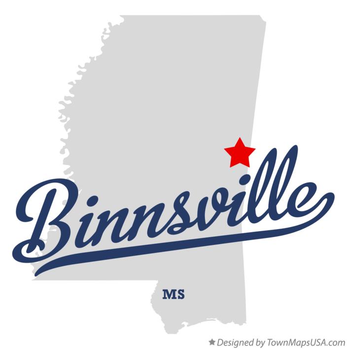 Map of Binnsville Mississippi MS