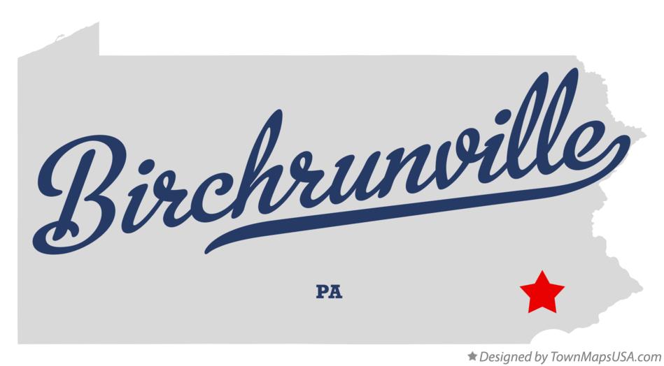 Map of Birchrunville Pennsylvania PA
