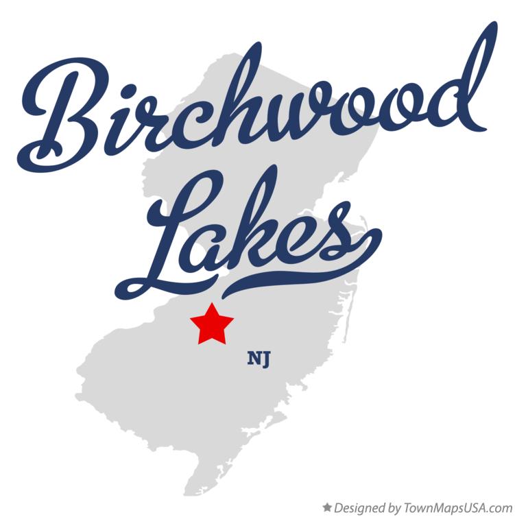 Map of Birchwood Lakes New Jersey NJ