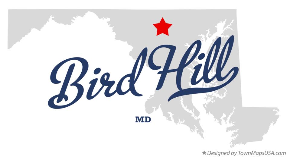 Map of Bird Hill Maryland MD